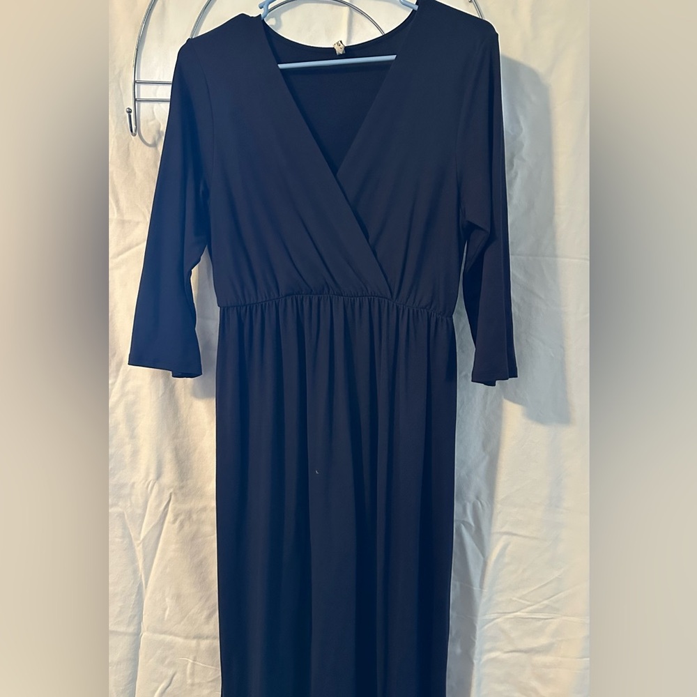Maternity Navy Wrap Dress